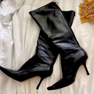 Jimmy Choo Black Leather Heeled Boots